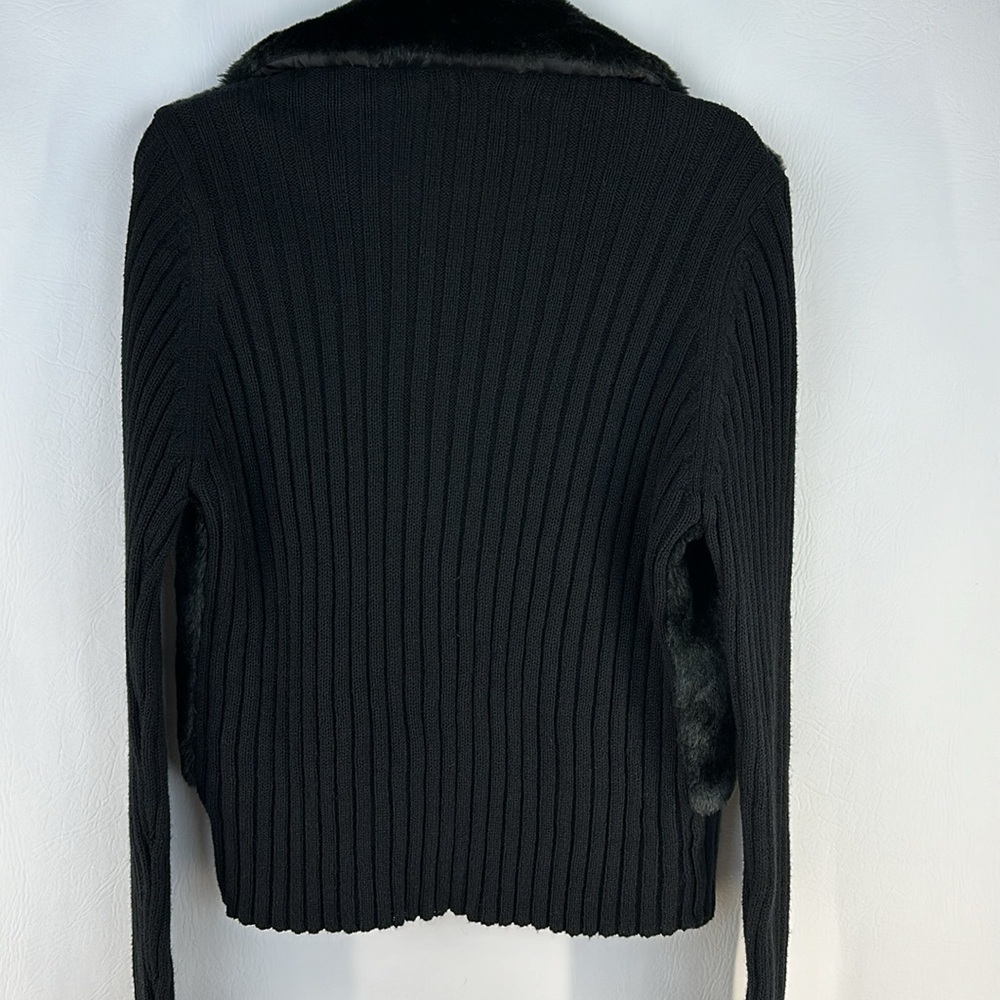 Tiara International Fur Knit Full Zip Cropped Jacket, M - Picture 6 of 9